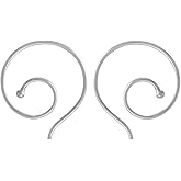 Boma Jewelry Sterling Silver Spiral Pull Through Hoop Earrings