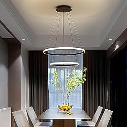 Dimmable LED Pendant Light for Dining Room, 2 Ring