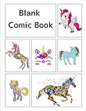 Blank Comic Book: Unicorn-themed cover, 120 pages, 5 repeating templates, 8.5 by 11 by 
