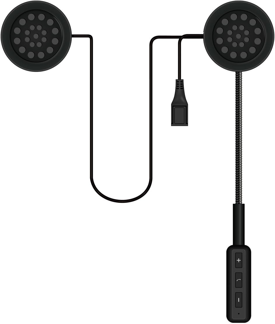 Lotustech Motorcycle Helmet Headset, Bluetooth intercom Headset,Wireless Helmet Heaphones,Speakers Hands Free,Music Call Control,Bluetooth Motorbike（Black