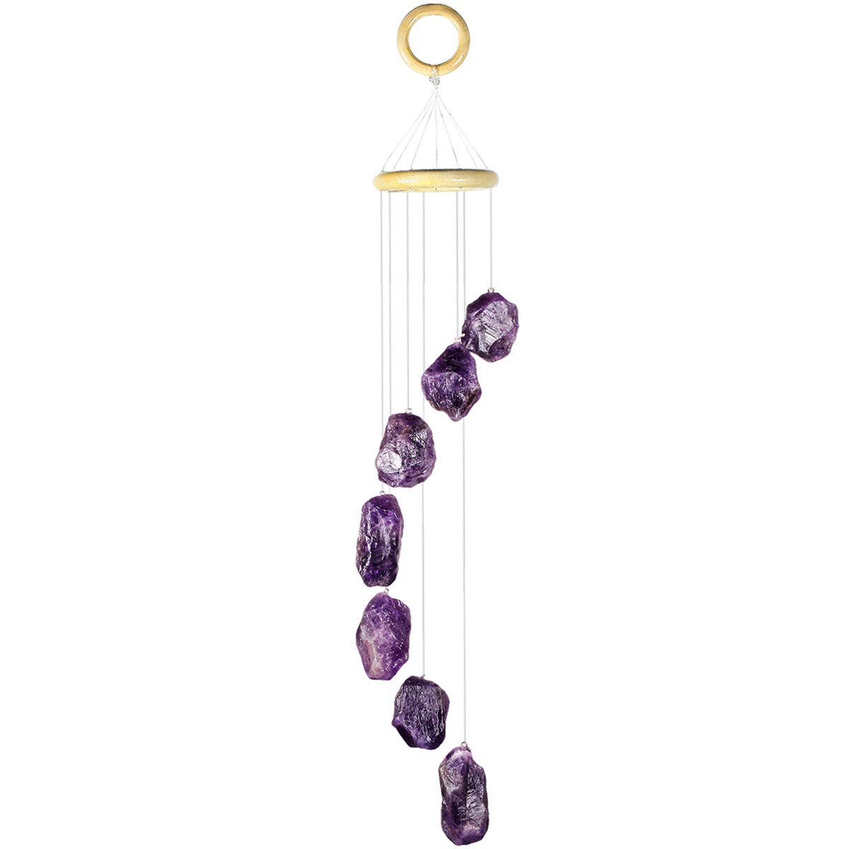 mookaitedecor Natural Gemstone Wind Chime Mobile, Crystal Stone Wind Chimes for Home Garden Patio Indoor Outdoor Decor