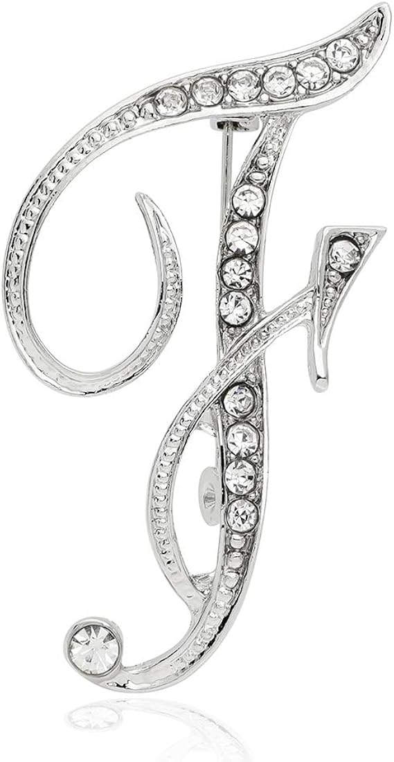 Amazon Co Jp Chili Jewelry クリアークリスタル スクリプト A Z アルファベット 26文字 イニシャル ブローチ ドレス キャップ バッグ ストッキング ビジネス ラペル ピン ウェディング パーティー用 ジュエリー
