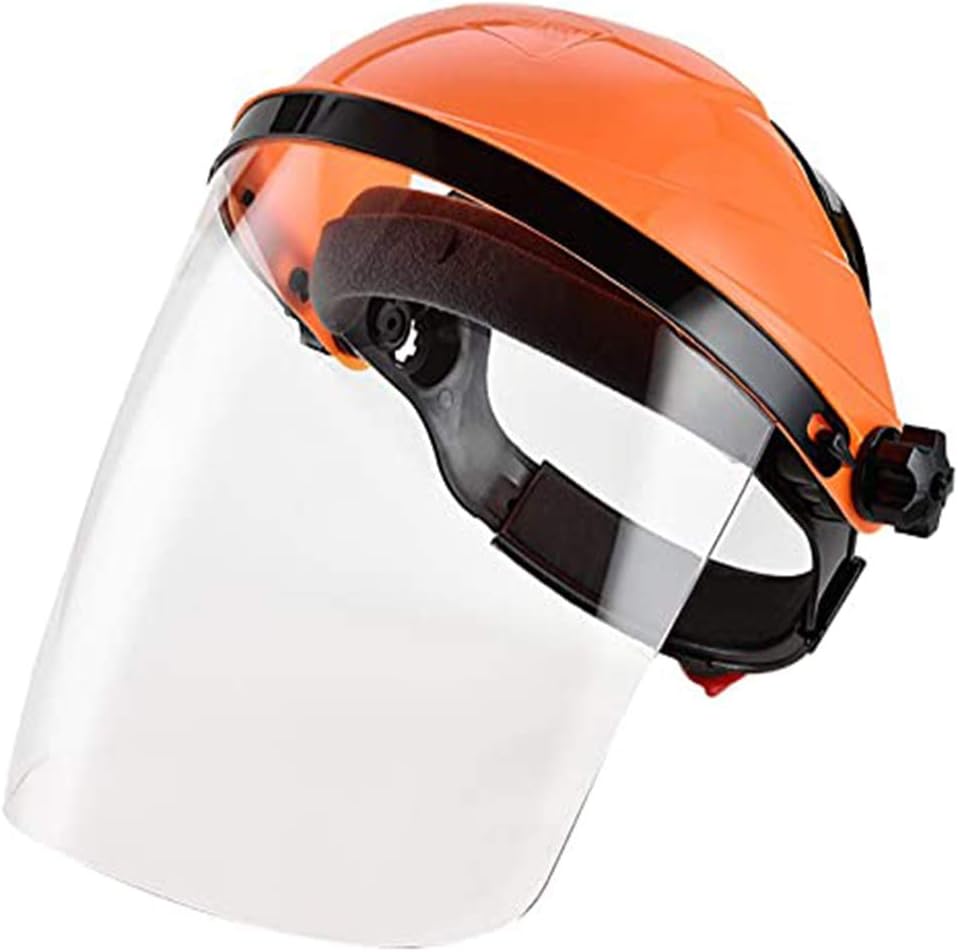 Adjustable Clear Safety Face Shield Visor Screen Mask Helmet Anti Scratch Splash Eye Protection Cover,Reusable,Orange