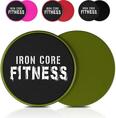 Iron Core Fitness 2 x Dual Sided Gliding Discs Core Sliders Ultimate Core Ab Fitness Trainer. Gym, Home Abdominal & Total Body Workout Equipment for use on All Surfaces.