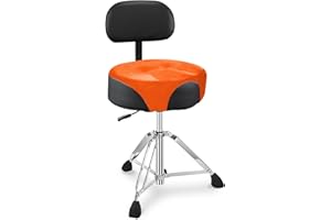 UPELLA Pro Drum Stool with Backrest, Heavy Duty Hydraulic Drum Throne, Velvet-Covered Ergonomic Memory Foam Drum Seat, Adjust
