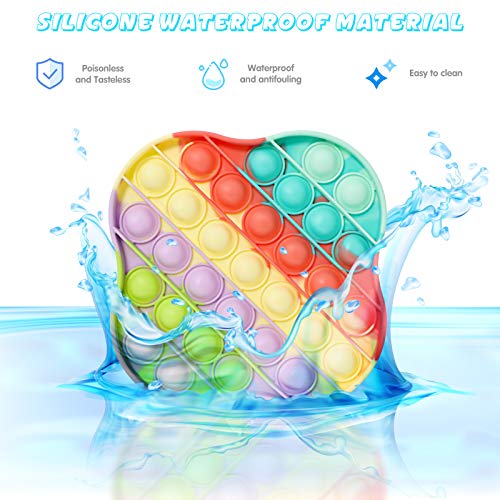 kytuwy Pop Fidget Toy Push Bubble Fidget Sensory Toy Stress Reliever Silicone Toy Autism Special Needs Fidgets for Kids Novelty Gifts for Kids and Adults Multicolor 2 Pack