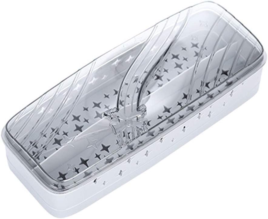 Flatware Storage Plastic Tray with Lid, Kitchen Cutlery And Accessories Box, Utensil Drawer Organizer Container with Cover, Flatware Holder, College Dorm Room Organisation Essentials,Gray