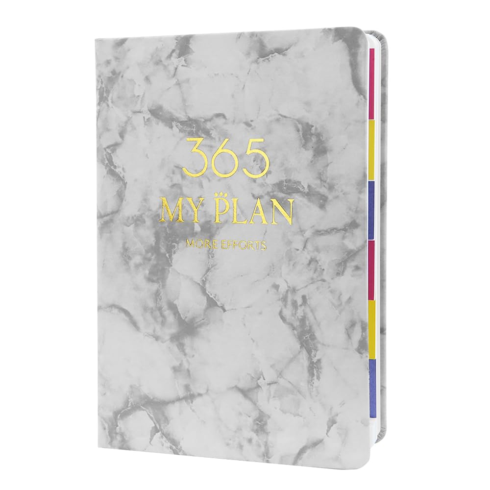 2024 Diary Planner,A5 Weekly Calendar Book with Tabs,Soft Leather White Marble Cover,Daily Diary Notebook,from Jan 2024 - Dec 2024,8.4 x 5.7 inch