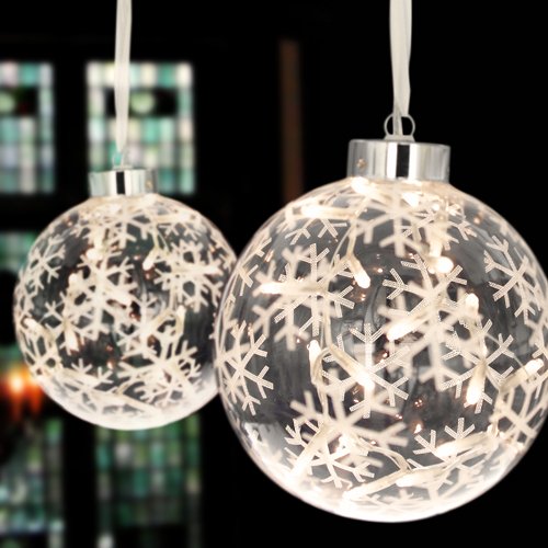 Large Glass Christmas Bauble With 20 Lights Amazon.co.uk Kitchen & Home
