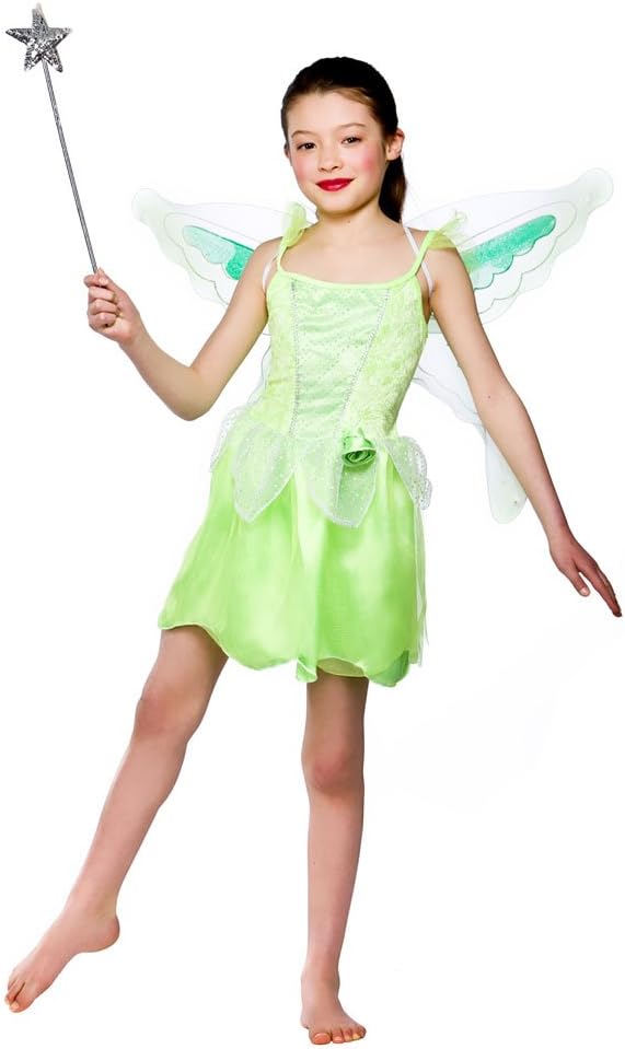 (M) Girls Neverland Forrest Fairy Costume for Fairytales Fancy Dress Kids Childs