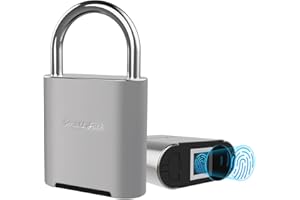 KENRONE Fingerprint Padlock, Biometric Smart Lock, Silver, Waterproof Locker Lock for Gym, School, Sports Ground