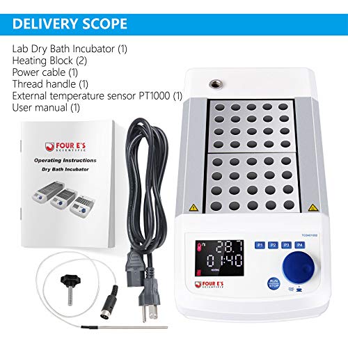 Dry Bath Incubator Heater, Four E's Scientific LED Digital Display