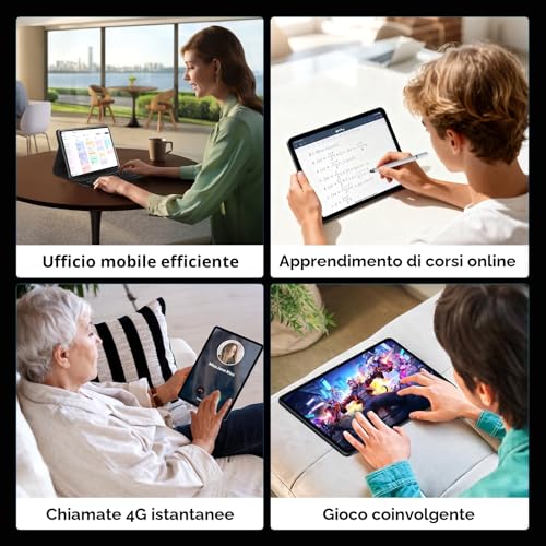 TABWEE T60 12 Inch Tablet with Keyboard – Android 16, 48 GB RAM+ 256 GB ROM, 10000 mAh, 16 MP+8 MP, 1600 x 2400 QHD+, Widevine L1, Gemini AI 3.1 Pro, GPS, Tablet on offer with 4G (4 Years Warranty)