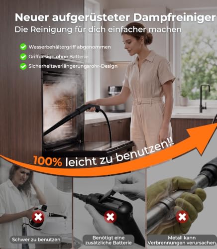20-in-1 Steam Cleaner Handheld Device【100% Cooler & Battery-Free Handle - Latest NH Laboratory Technology】【99.99% Germ Reduction - SPJ Top Technology】Steam Cleaner for Everything, Steam Cleaner for