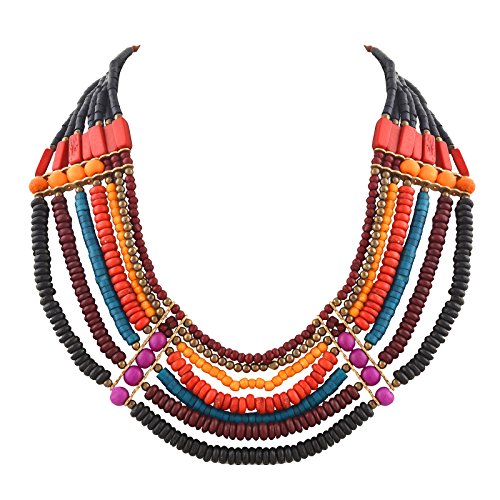 Ornamenta Fashion Handmade Beaded Multi Strand Choker Necklace for Girls and Women