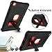 DONWELL Compatible iPad 6th 5th Generation Case, iPad 9.7 inch 2018/2017 Shockproof Defender Protective Cover with Kickstand for iPad 5 iPad 6 Model A1823 A1822 A1893 (Type1- Black/Red)