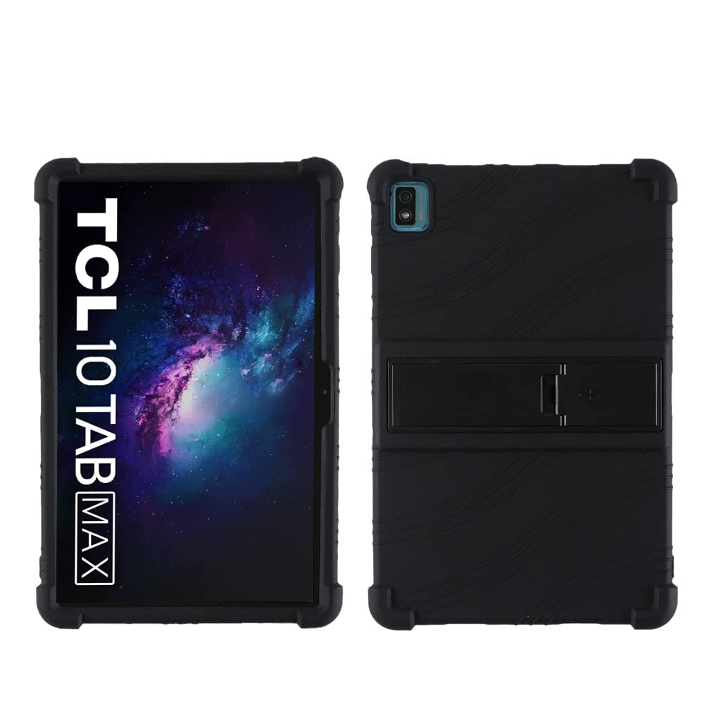 LEHEE Case for TCL 10 Tab Max 4G 10.36", Adjustable Soft Silicone Kids Friendly Protective Cover for TCL 10 Tab Max 4G (10.36"), Black