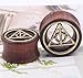 Deathly Hallows Organic Wood Flesh Tunnels Double Flared Ear Stretcher Saddle Plugs Gauge 8mm - 20mm