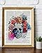 Upcycled Dictionary Wall Art Print - Vintage 8x10 Unframed Photo - Great Gift For Steampunk Lovers - Chic Home Decor - Floral Skull