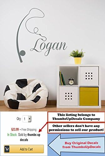 Wall Decal Vinyl Sticker Decals Home Decor Art Murals Custom Personalized Name Fishing Rod Nautical Baby Boy Nursery Bedroom aa372