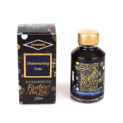 Diamine shimmering ink fountain pen ‘Shimmering Seas’, 50 ml