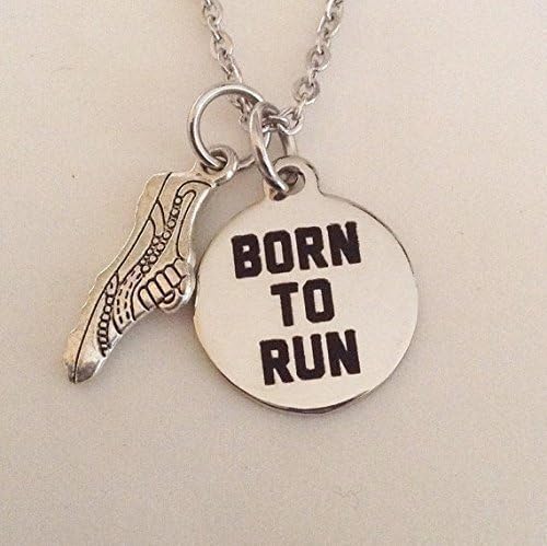 Runners necklace - born to run - marathon runners - love to run - stainless steel