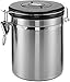 Coffee Container Airtight - Coffee Vault - by Mixpresso (16 Ounces, Stainless Steel)