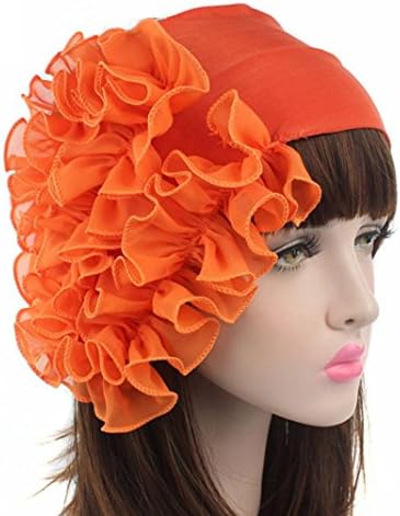Womail Women Turban Head Cover Wrap Crochet Beanie Warm Printing Bathing Hat