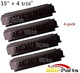 Hongso PPD011 (4-Pack) Barbecue Replacement Gas Grill Porcelain Steel Heat Plate, Heat Shield, Heat Tent, Burner Cover, and Flavorizer Bar for Centro, Charbroil, Costco, Thermos, Lowes Model Grills