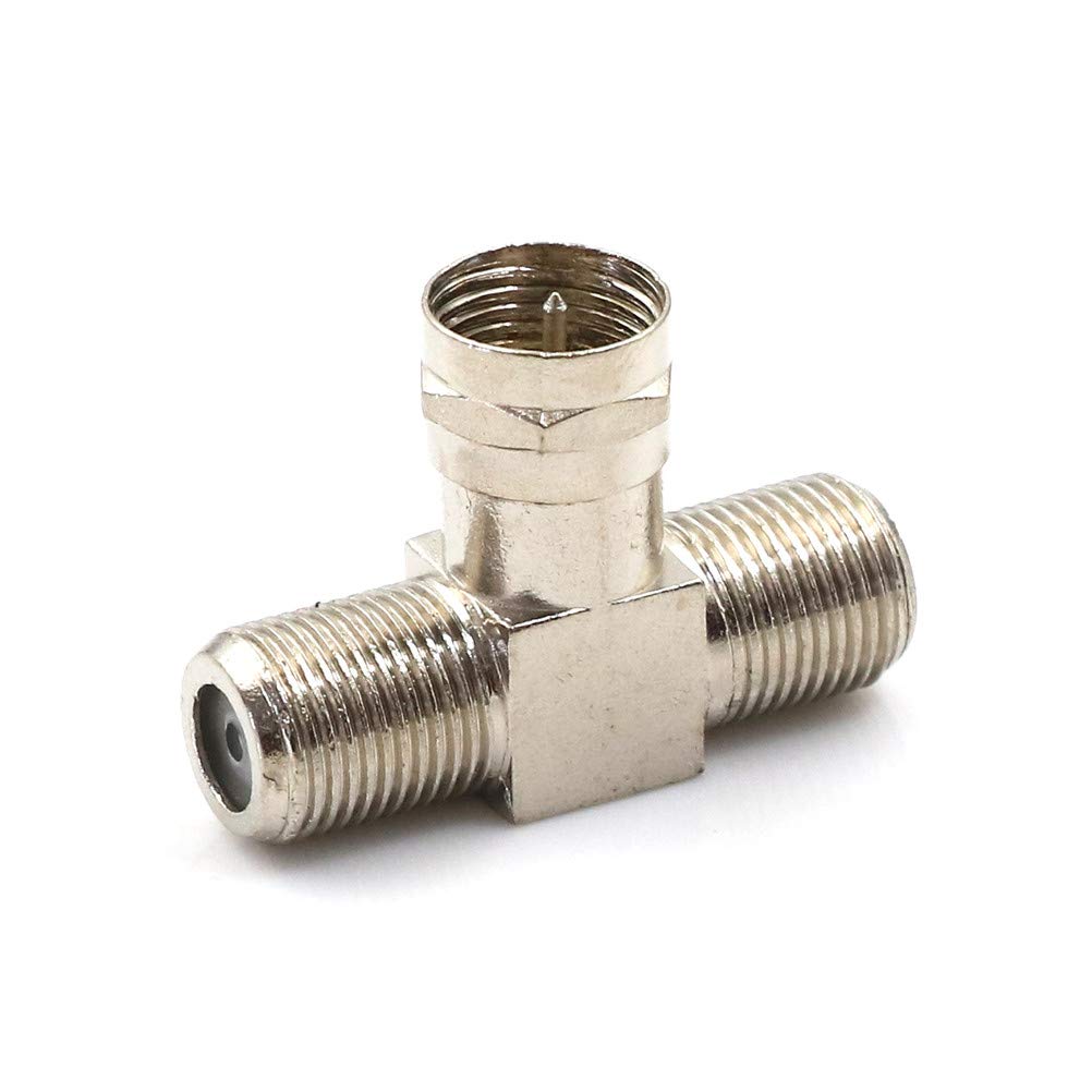 1pcs Male F-Type Connector to 2 Way F-Type Female Y Splitter Antenna Adapter Converter Extender For TV, Satellite Freeview Cable