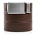 SlideBelts Men's Vegan Leather Belt without Holes - Mocha Brown with Silver Buckle (Trim-to-fit: Up to 48