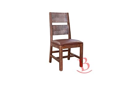 Amazon Com Multicolor Chair With Faux Leather Seat Solid Wood