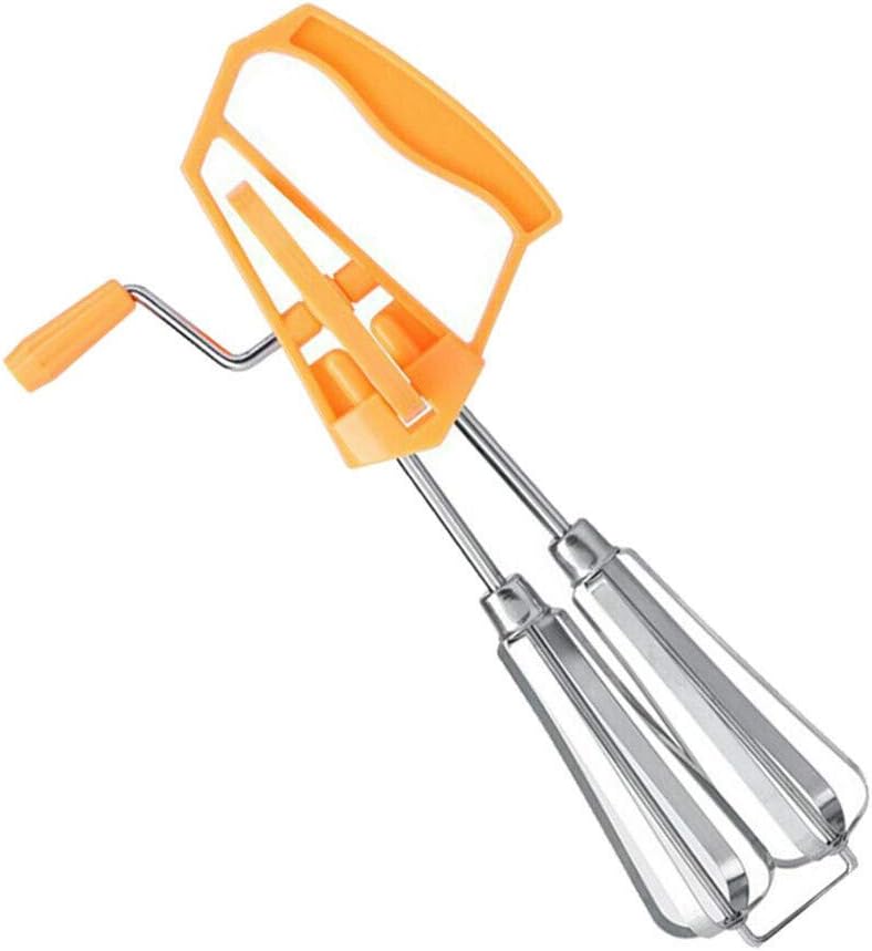 Rotary Hand Held Manual Stainless Steel Egg Beater Mixer Hand Whisk Milk Frother Mixing Whisking