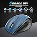 TECKNET Wireless Mouse, 2.4G USB Computer Mouse with 6-Level Adjustable 4800 DPI, 30 Months Battery, Ergonomic Grips, 6 Buttons Portable for PC, Chromebook, Mac - Blue