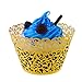 UNIQLED Filigree Artistic Bake Cake Paper Cups Little Vine Lace Laser Cut Liner Cupcake Wrappers Baking Cup Muffin Holder Case for Wedding Birthday Party Decoration (60, Gold)
