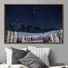signwin Framed Canvas Wall Art Starry Sky Aerial...