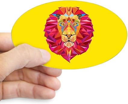 Amazon Com Sticker Oval Geometric Lion King Of The Jungle