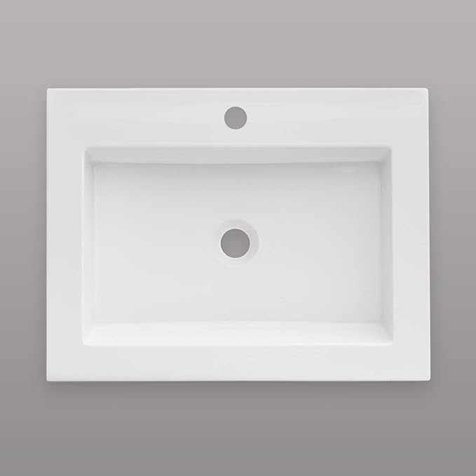 Aquabad® Purista Waschtisch/Waschbecken | Weiß 60x46x10cm eckig