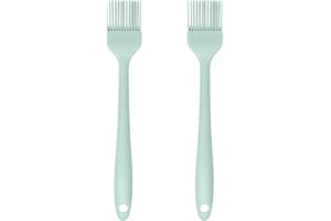 Silicone Pastry Brush Set – 2-Piece Set of Basting Brushes for Cuisine and BBQ – Kitchen Tools and Accessories with Comfortab