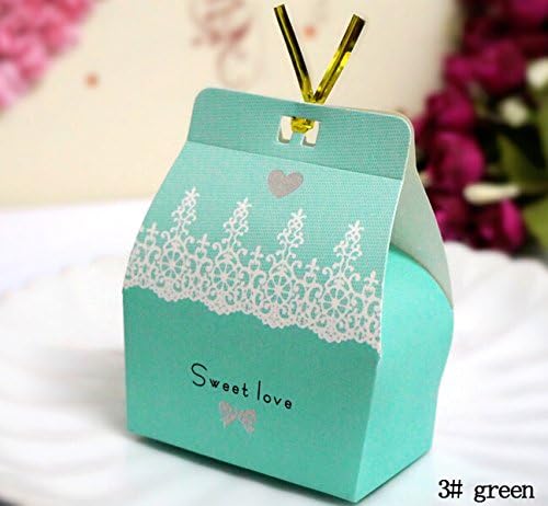 Sweet Love With Bowknot Paper Candy Chocolate Gift Box For Wedding Birthday Tea Party Favor (Green)