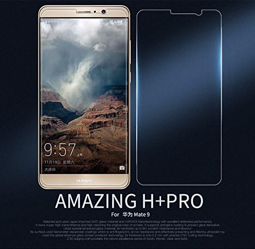 Huawei Mate 9 Tempered Glass Screen Protector - Balee Screen Protector for Huawei Mate 9,9 H Hardness, 0.3mm Thickness,Made From Real Glass (For Mate 9)