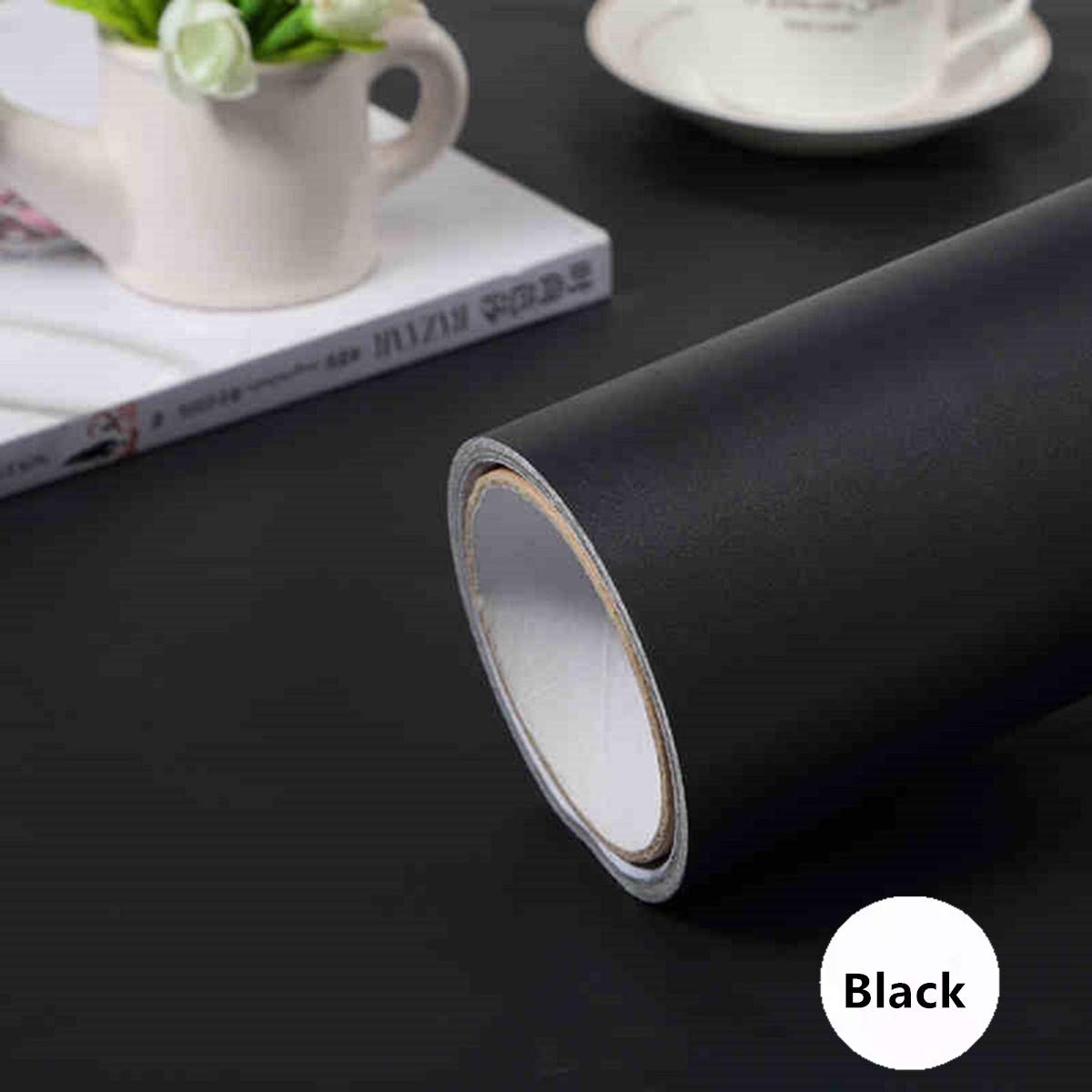 Black Self Adhesive Wallpaper Removable Peel and Stick Self Adhesive