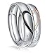 TIGRADE Stainless Steel Ring Real Love Heart Valentine Couples Wedding Band Size 4.5-15, Women, Size 6