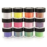 Beautiful Bright Fine Glitter Powder .008" - 12 Piece Glitter Kit - Great for Nail Art, Gels, Art and Crafts, Paints and Acrylics Supplies Glitter Made in the USA! (10 Gram Jars)