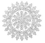 2 Pieces of Silvertone Iced Out Flower Snowflake Brooch & Pin Pendant