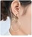 Gudukt Double Link Earrings Simple Double Circle Ring Drop Earrings Double Ring Dangle Earrings for Women