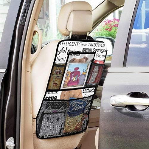 スタッフの特徴 Staffie Traits 多機能車後部座席オーガナイザー2パック耐久性キックマットマルチポケット後部座席カバー収納袋 B01lyoxavc 1 800円