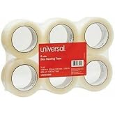 Universal General-Purpose Box Sealing Tape, 48mm x 100M, 3 Core, Clear, 6/Pack (63500)