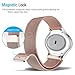 Gear S2 Bands Cbin Stainless Steel Metal Magnetic Milanese Mesh Loop Replacement Strap Wrist Band With Adapters For Samsung Gear S2 Smart Watch Rose Gold