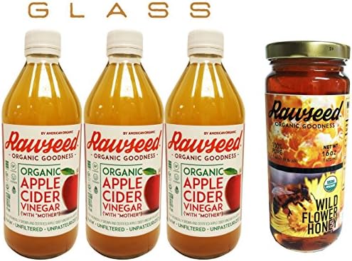 Rawseed Combo 3 Organic Apple Cider Vinegar and 1 Organic Wildflower Brazilian Honey